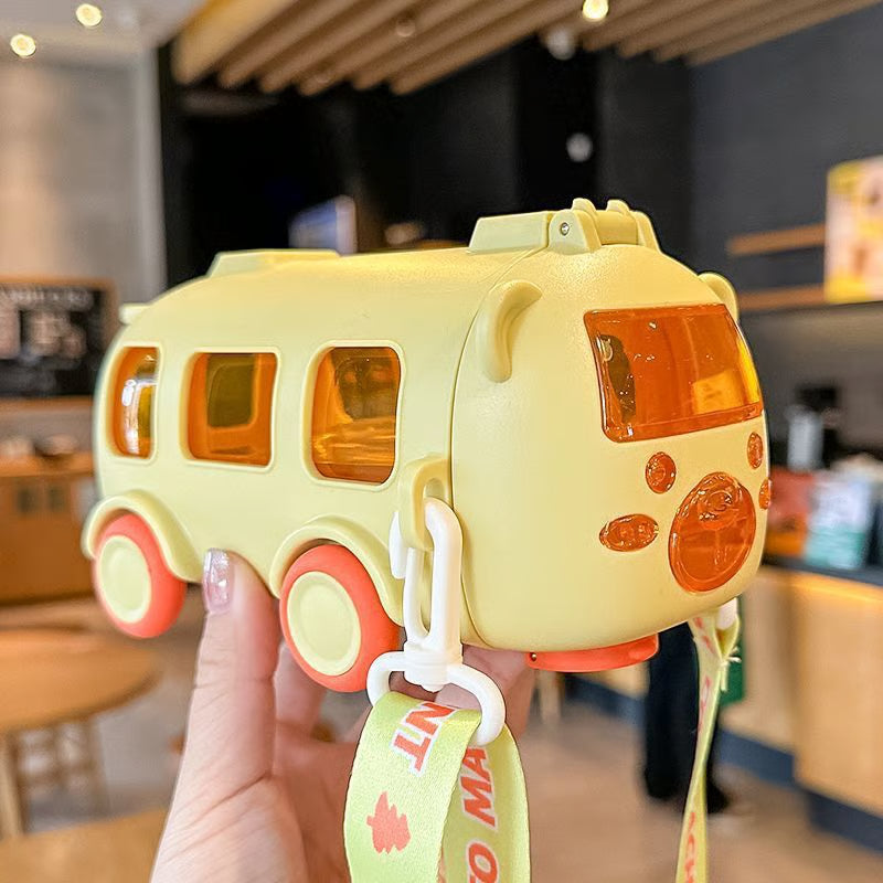 "Rolling Bus Kids Water Bottle – Drink, Play & Carry in Style!"