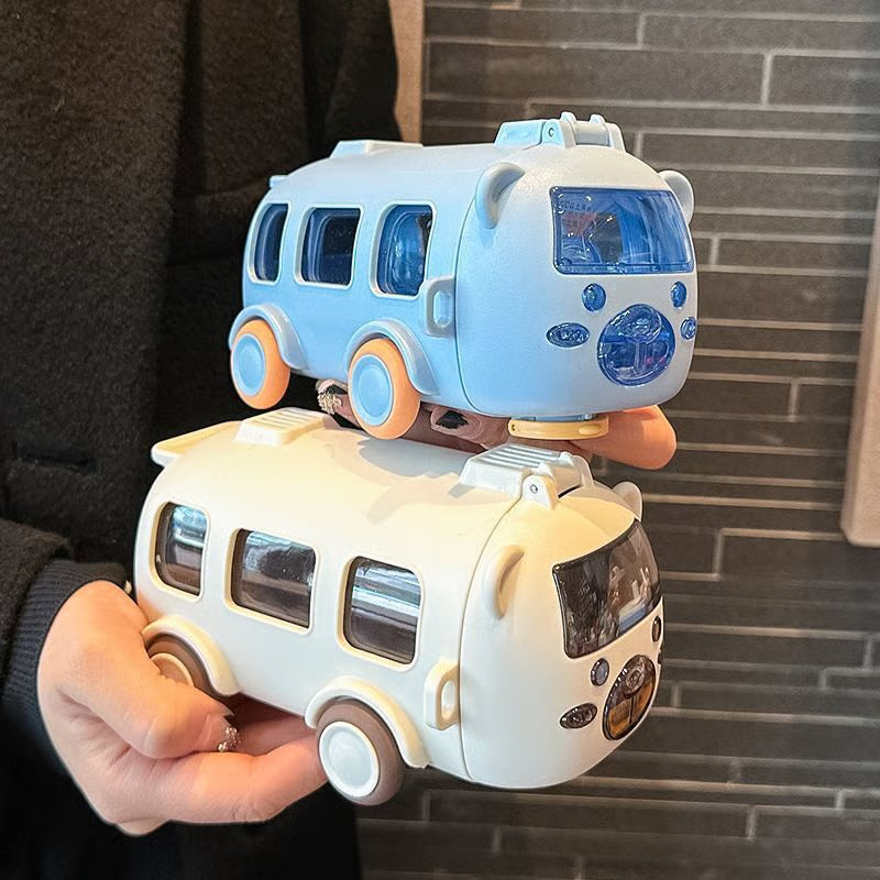 "Rolling Bus Kids Water Bottle – Drink, Play & Carry in Style!"